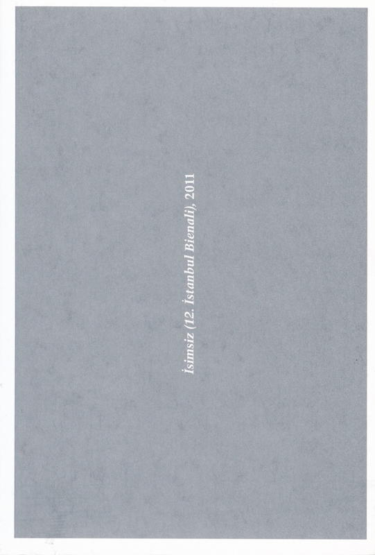 Untitled (12th Istanbul Biennial), 2011 : the companion cover