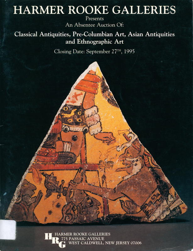 Absentee auction 71 : featuring Pre-Columbian art, classical and Egyptian antiquities, Asian antiquities and antiques, ethnographic arts: American Indian, African and Oceanic / Harmer Rooke Galleries cover