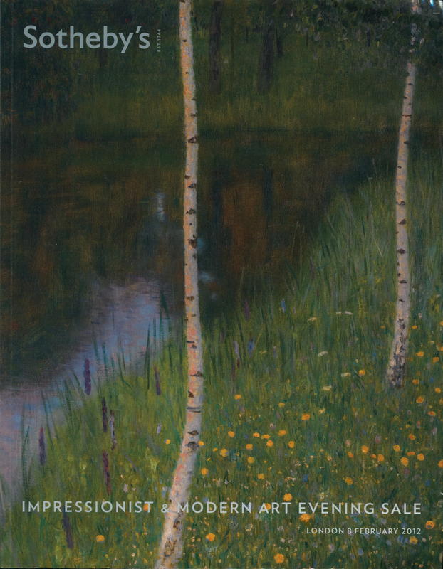 Impressionist and modern art evening sale : London, Wednesday 8 February 2012, 7pm / Sotheby's cover