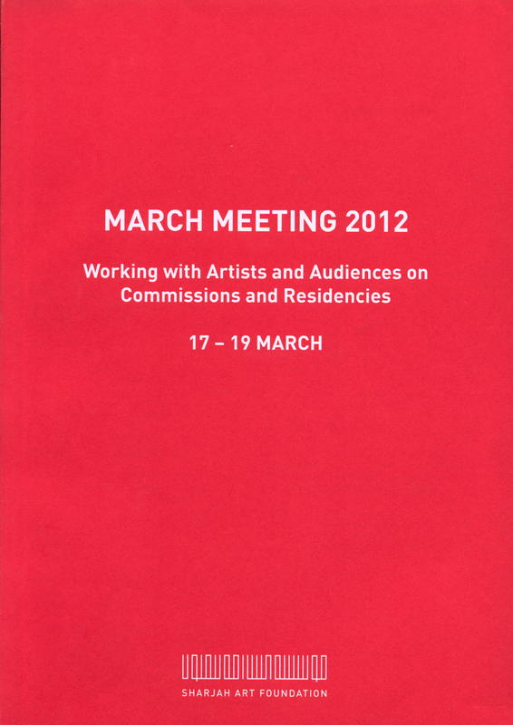 March meeting 2012 : working with artists and audiences on commissions and residencies : 17-19 March cover