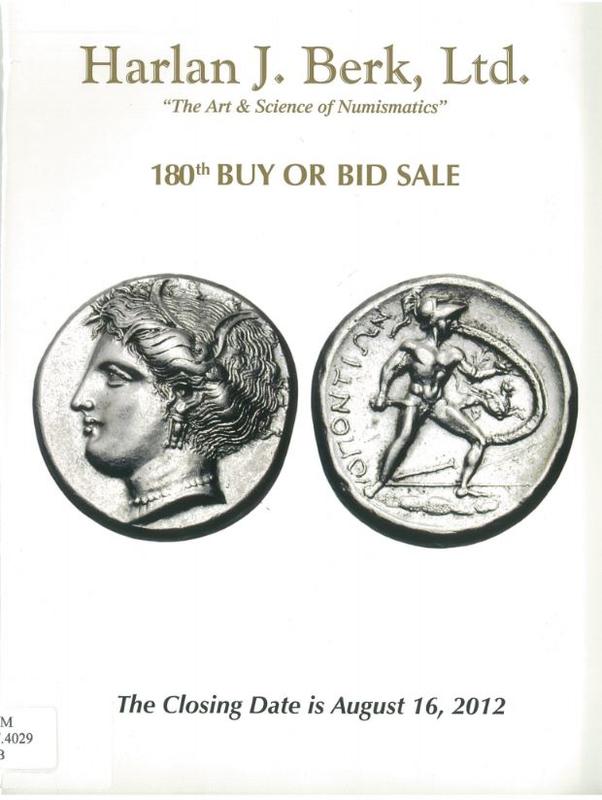 180th buy or bid sale / Harlan J. Berk Ltd. cover
