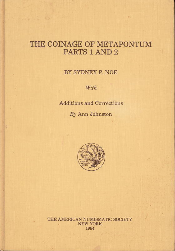 The coinage of Metapontum : parts 1 and 2 cover