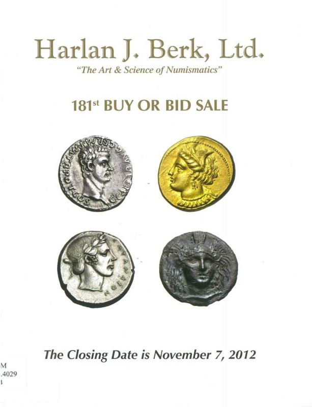 181st buy or bid sale / Harlan J. Berk Ltd. cover