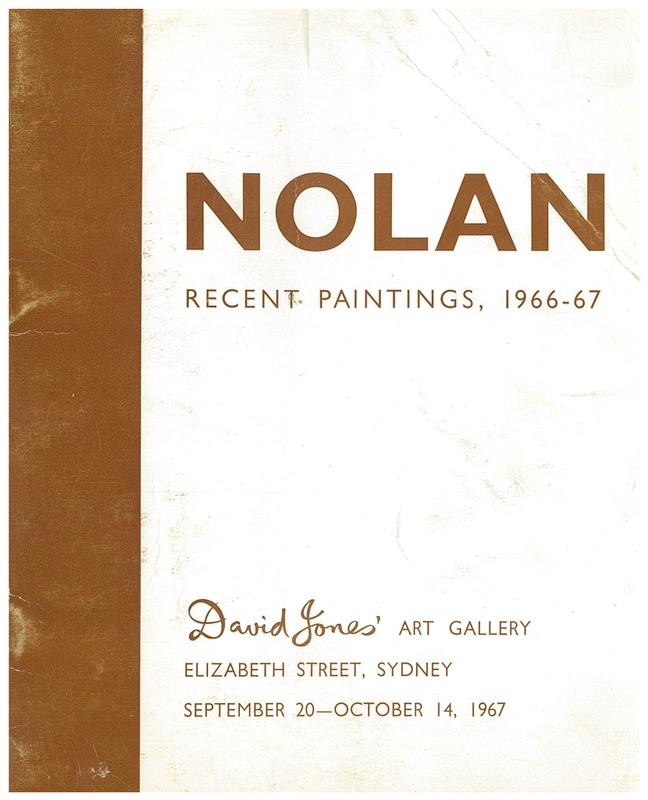 Nolan : recent paintings 1966-67 cover