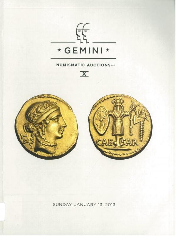 Gemini numismatic auctions : auction X / Harlan J. Berk Ltd. & B & H Kreindler cover