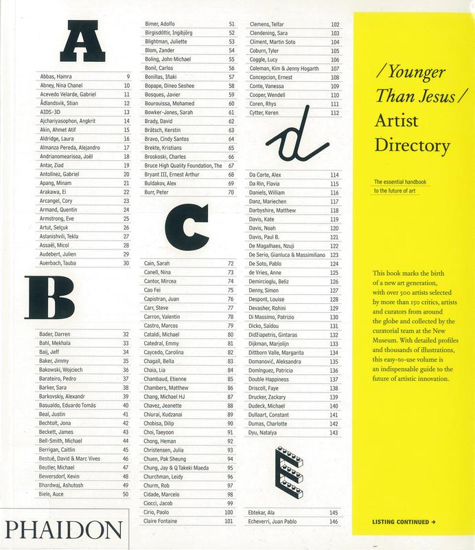 Younger than Jesus : the essential handbook to a new generation of artists cover