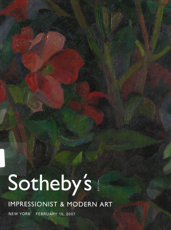 Impressionist and modern art : New York Thursday, February 15, 2007 cover