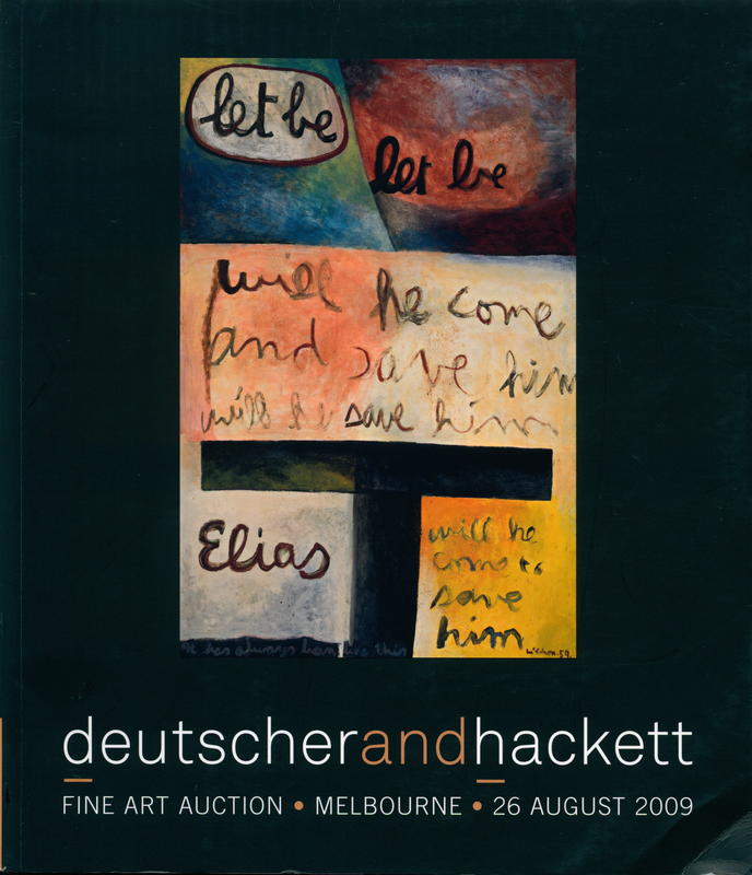 Fine art auction : important Australian and international works of art including a private collection of four important paintings by Colin McMahon : Melbourne, 26 August 2009 / Deutscher and Hackett cover