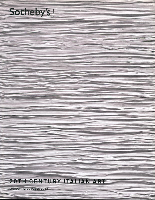 20th Century Italian art : auction in London, Friday 12 October at 6 pm. lots 1-33 cover