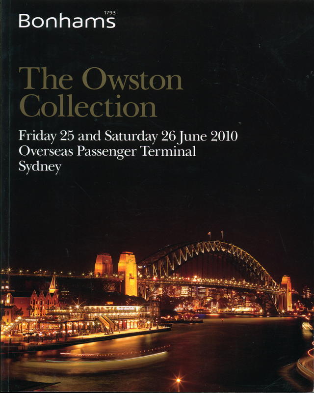 The Owston Collection : Friday 25 June at 10.30am, Saturday 26 June at 10.30am : Overseas Passenger Terminal, Circular Quay, Sydney, Australia cover