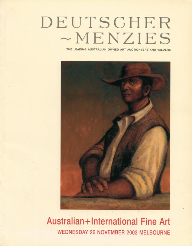 Australian and international fine art : auction, Wednesday 26 November, 6:30 pm / Deutscher-Menzies cover