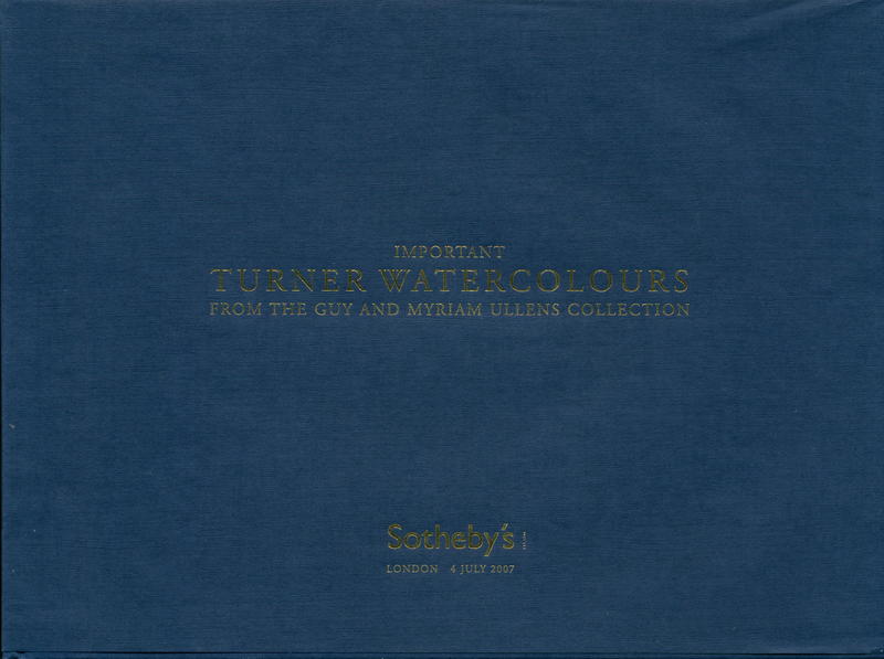 Important Turner watercolours from the Guy and Myriam Ullens Collection cover