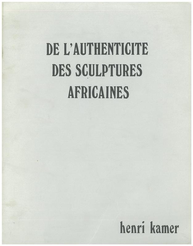 De l'authenticite des sculptures Africaines cover