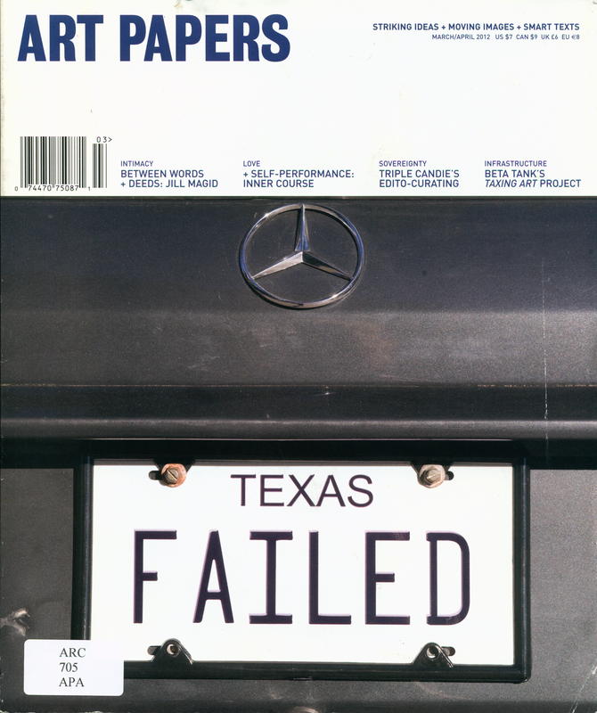 Art Papers : March/April 2012 cover