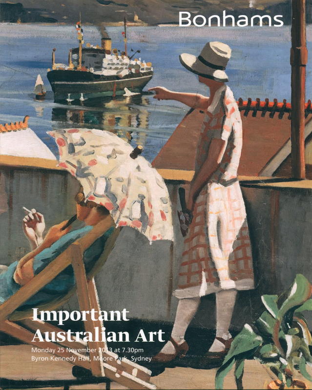 Important Australian art : Monday 25 November 2013 at 7.30pm : Byron Kennedy Hall, Moore Park, Sydney cover