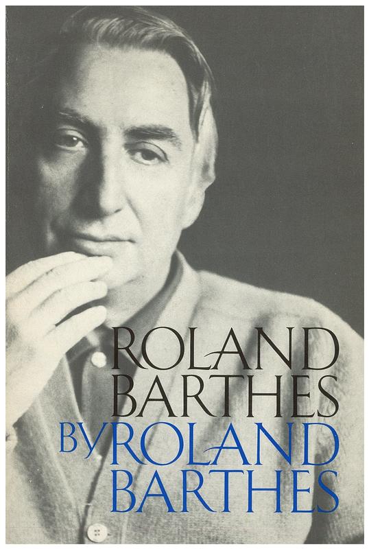 Roland Barthes by Roland Barthes cover
