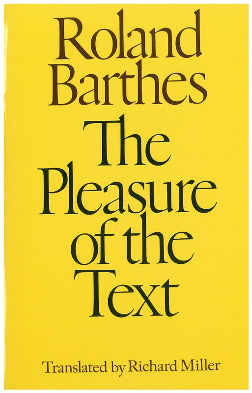 The pleasure of the text cover
