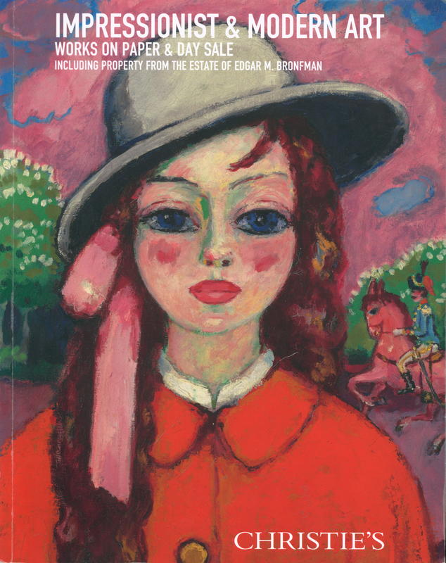 Impressionist and modern art works on paper and day sale : including property from the estate of Edgar M. Bronfman : Wednesday 7 May 2014 cover