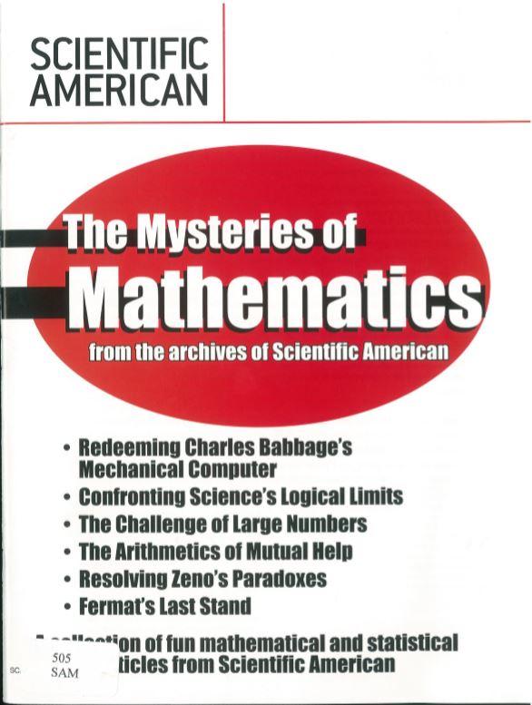 The mysteries of mathematics from the archives of Scientific American cover