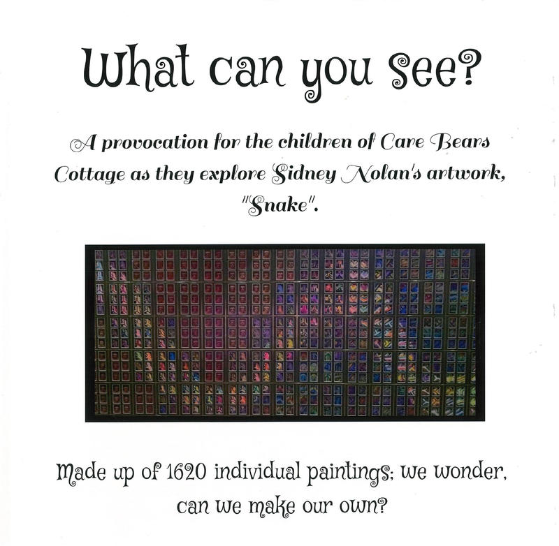 What can you see? A provocation for the children of Care Bears Cottage as they explore Sidney Nolan's artwork 'Snake' cover