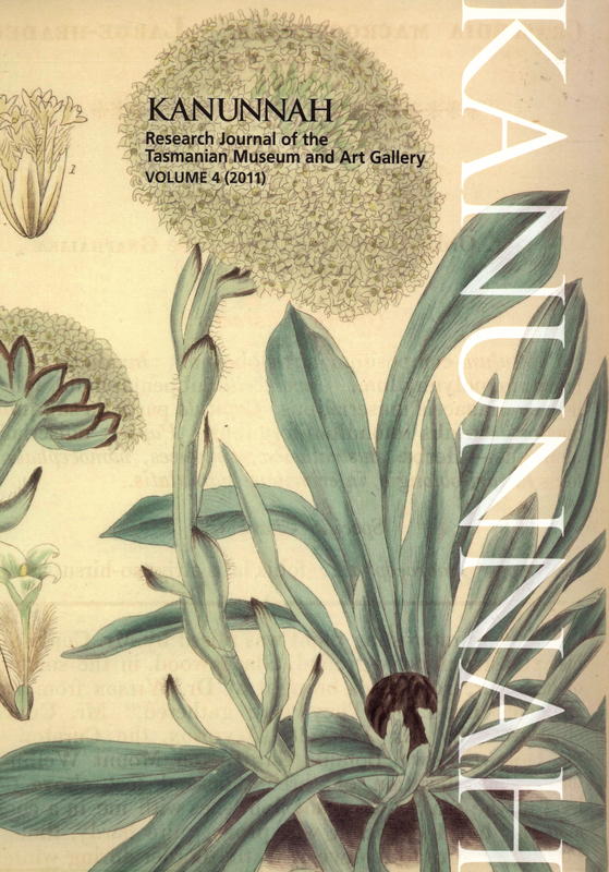 Kanunnah : the research journal of the Tasmanian Museum and Art Gallery cover