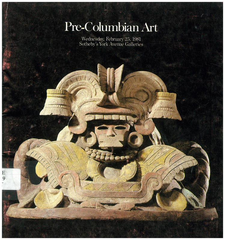 Pre-Columbian art : property of various owners including the Metropolitan Museum of Art, New York. the Estate of Leon Salter, New York / Sotheby Parke Bernet Inc. cover