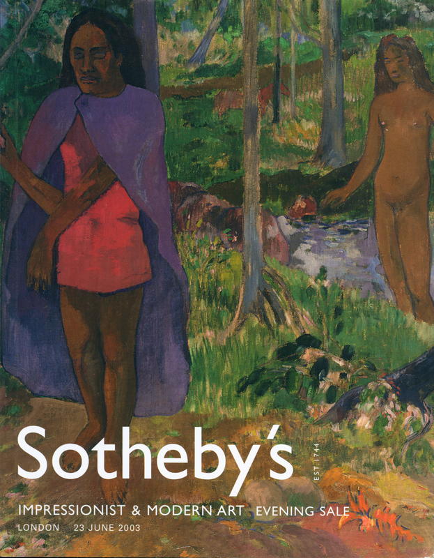 Impressionist and modern art evening sale : London, Monday 23 June 2003 cover