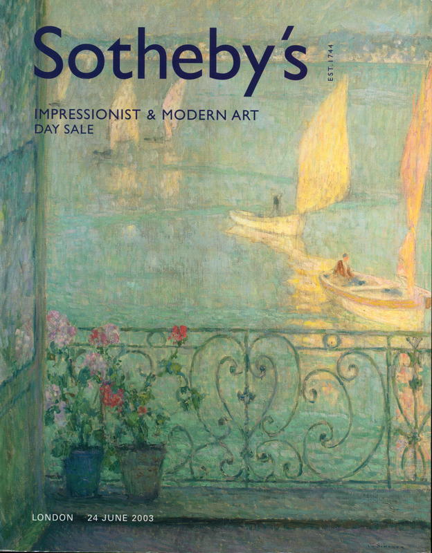 Impressionist and modern art day sale : London, Tuesday 24 June 2003 cover