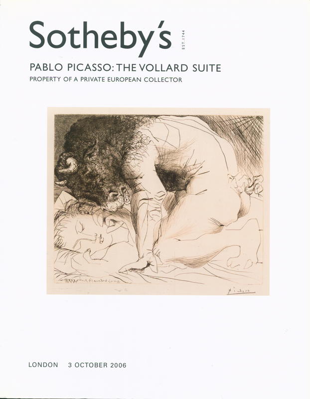 Pablo Picasso : the Vollard Suite, property of a private European collector : London, Tuesday 3 October 2006 cover