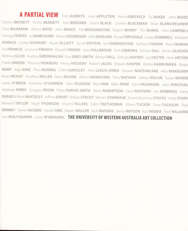 A partial view : the University of Western Australia art collection cover