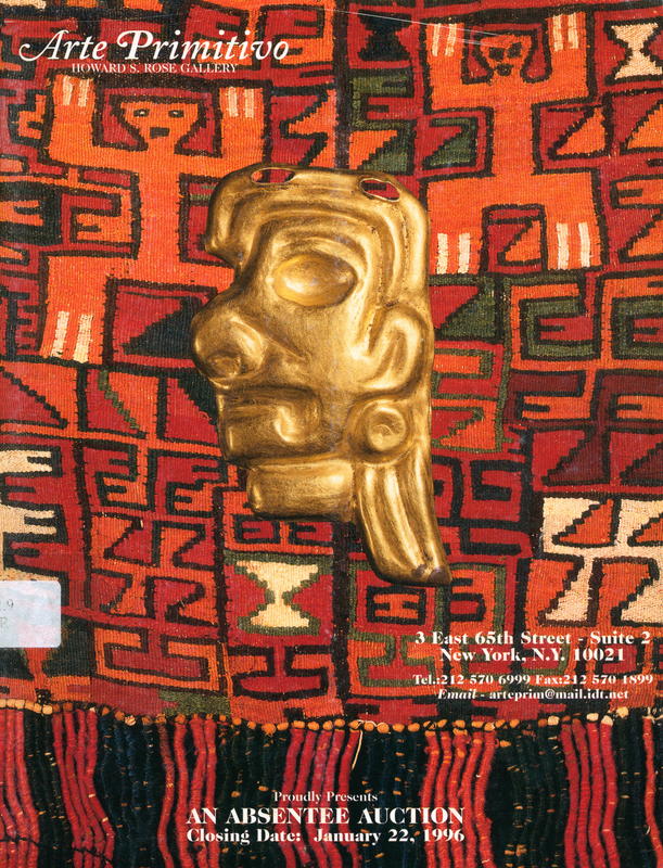 Arte Primitivo : Howard S. Rose Gallery presents an absentee auction : closing date January 22, 1997 at 6:00 pm cover