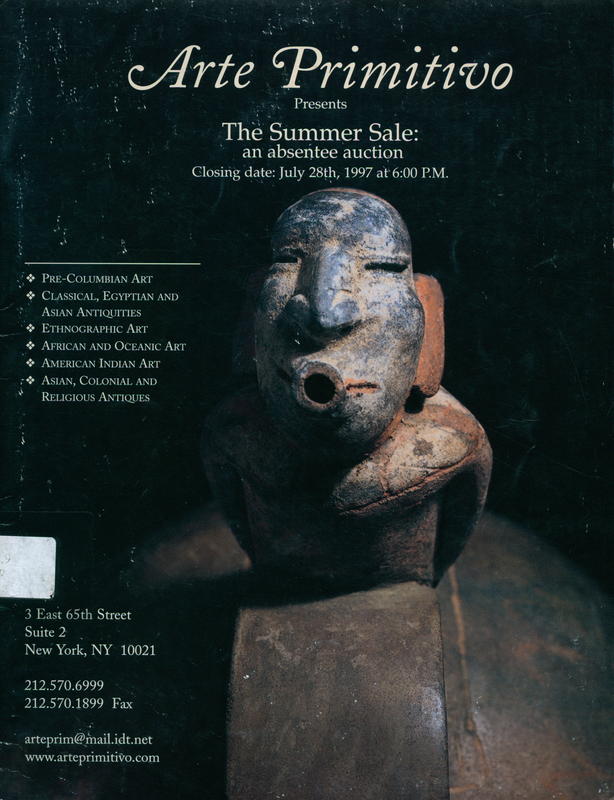 Arte Primitivo : Howard S. Rose Gallery presents The Summer sale, an absentee auction : closing date July 28th, 1997 at 6:00 pm cover