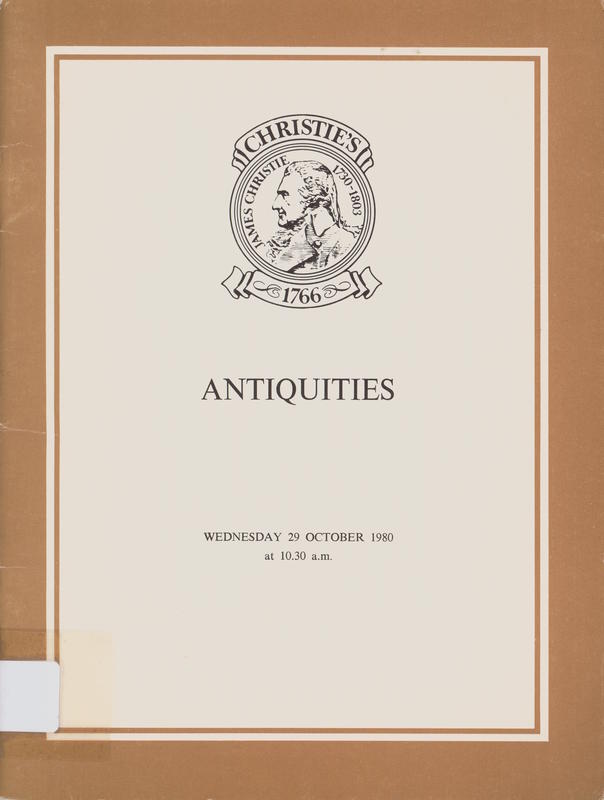 Antiquities : the properties of the late Mr. C. P. Meulendijk, Mr. and Mrs. Milton Horn and from various sources cover