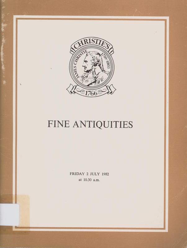 Fine antiquities : the properties of the Estate of the late Count Antoine Seilern sold by order of the beneficiaries, Mr. David S. Lyns and from various sources cover