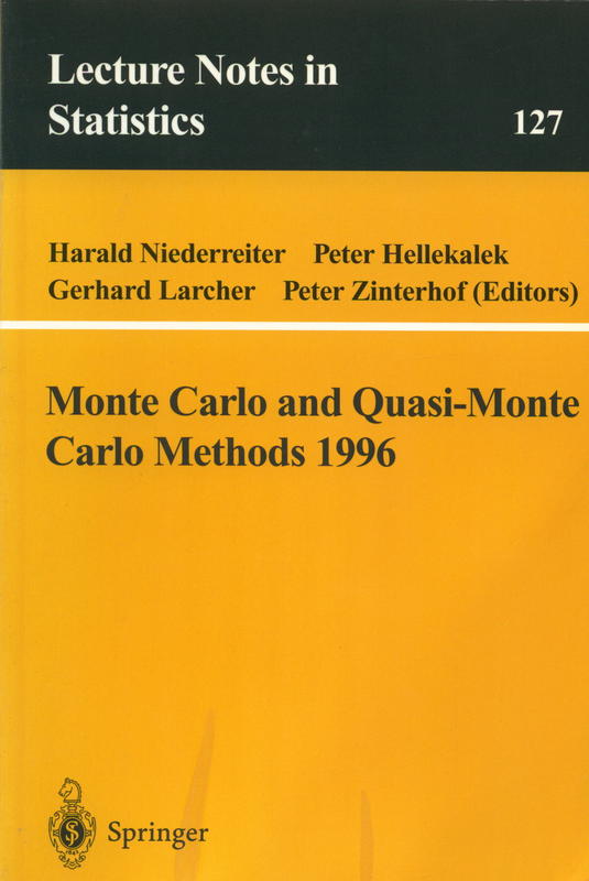 Monte Carlo and Quasi-Monte Carlo methods 1996 : proceedings of a conference at the University of Salzburg, Austria, July 9-12, 1996 cover