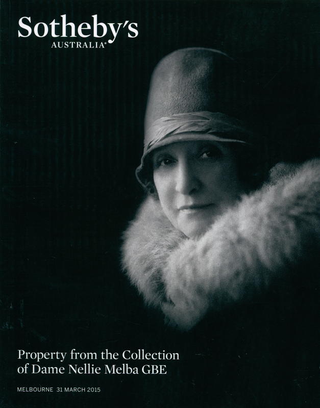 Property from the collection of Dame Nellie Melba GBE : auction in Melbourne, 31 March 2015 cover