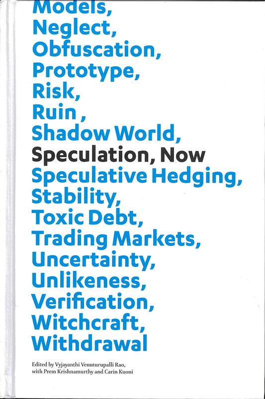 Speculation, now : essays and artwork cover