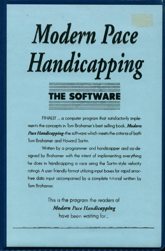 Modern pace handicapping : the software cover