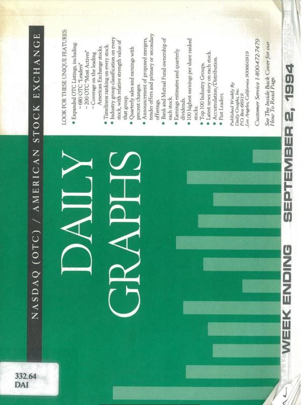 Daily graphs : NASDAQ (OTC) / American Stock Exchange : week ending September 2, 1994 cover