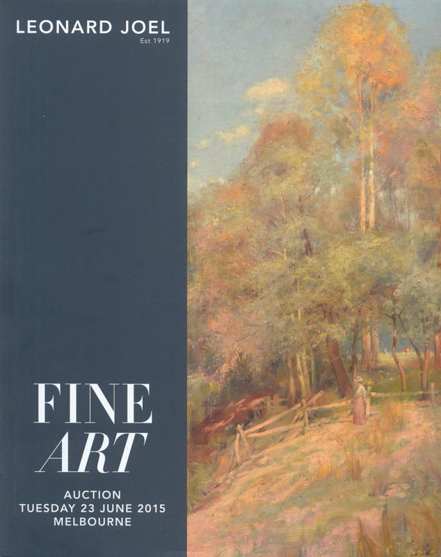 Fine art auction : Tuesday 23 June 2015 at 6.30pm, Melbourne cover