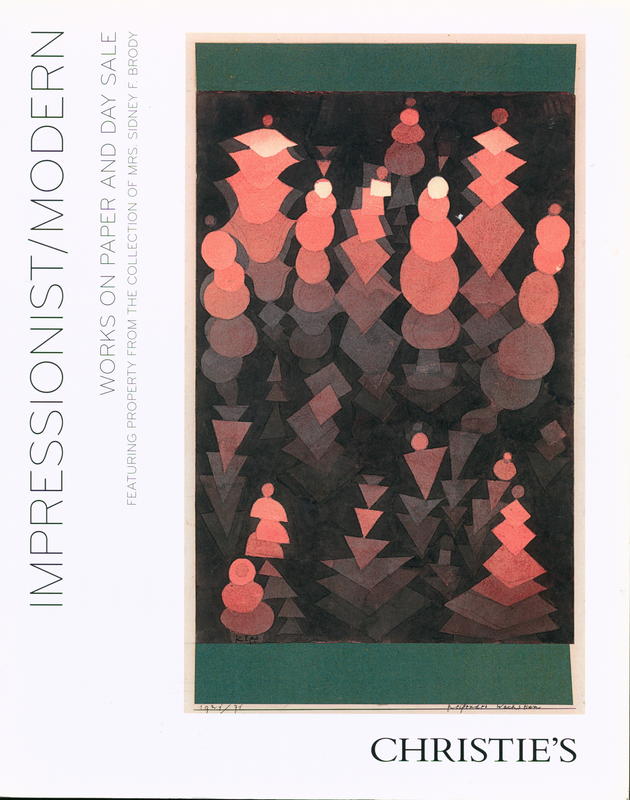 Impressionist/modern works on paper and day sale : featuring property from the collection of Mrs. Sidney F. Brody : Wednesday 5 May 2010 / Christie's cover