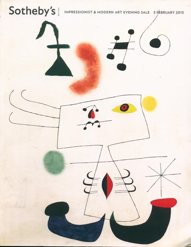 Impressionist & modern art evening sale : London, Tuesday 5 February 2013, 7 pm / Sotheby's cover