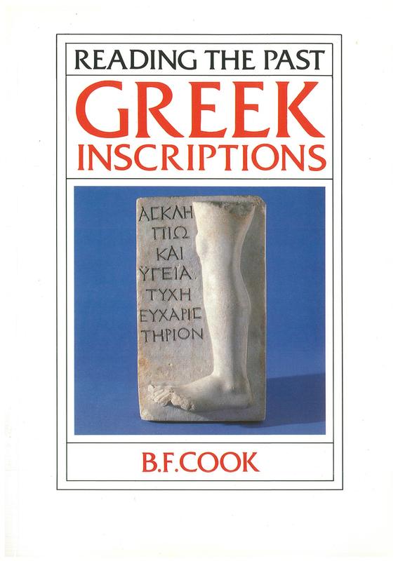 Greek inscriptions / B.F. Cook cover