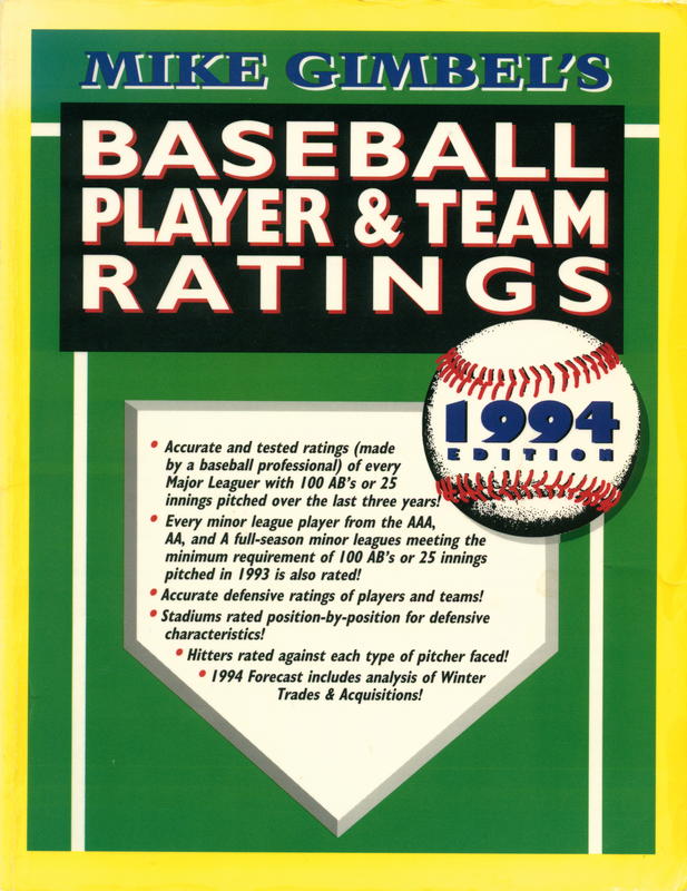 Mike Gimbel's baseball player and team ratings : 1994 edition cover