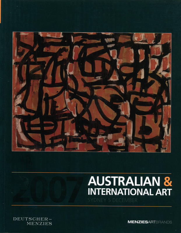 Australian & international art : [Sydney, 5 December 2007] / Deutscher-Menzies cover