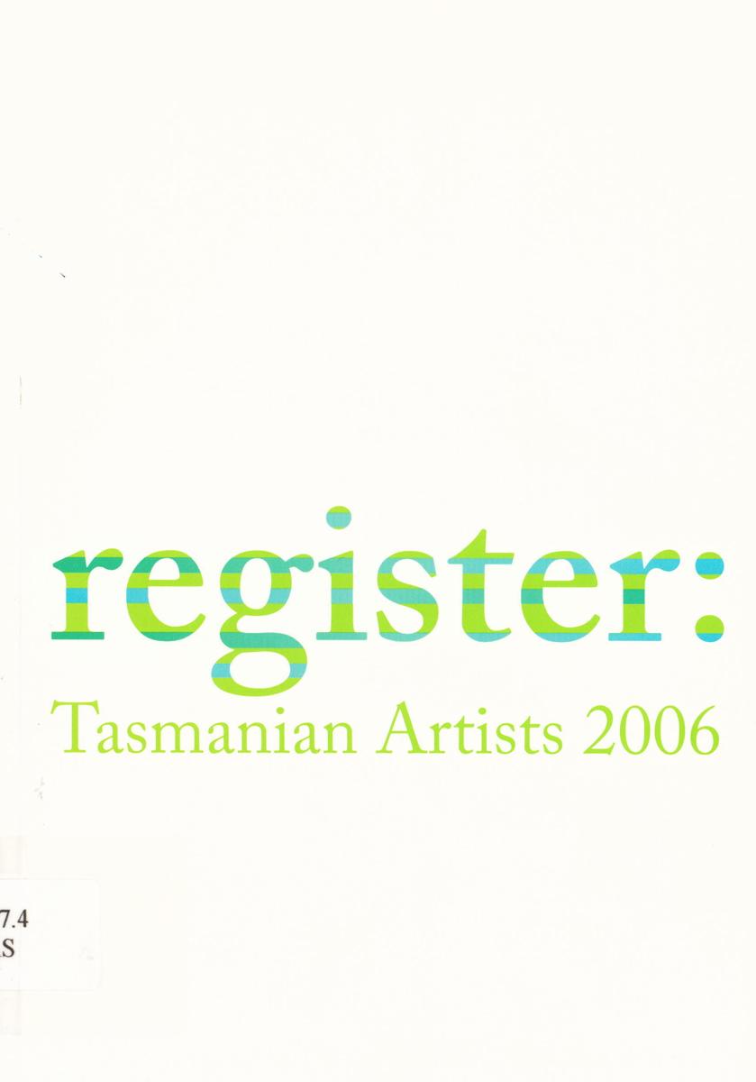 Register : Tasmanian artists 2006 cover