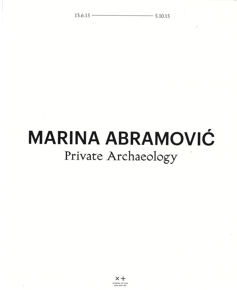Marina Abramovic : private archaeology cover