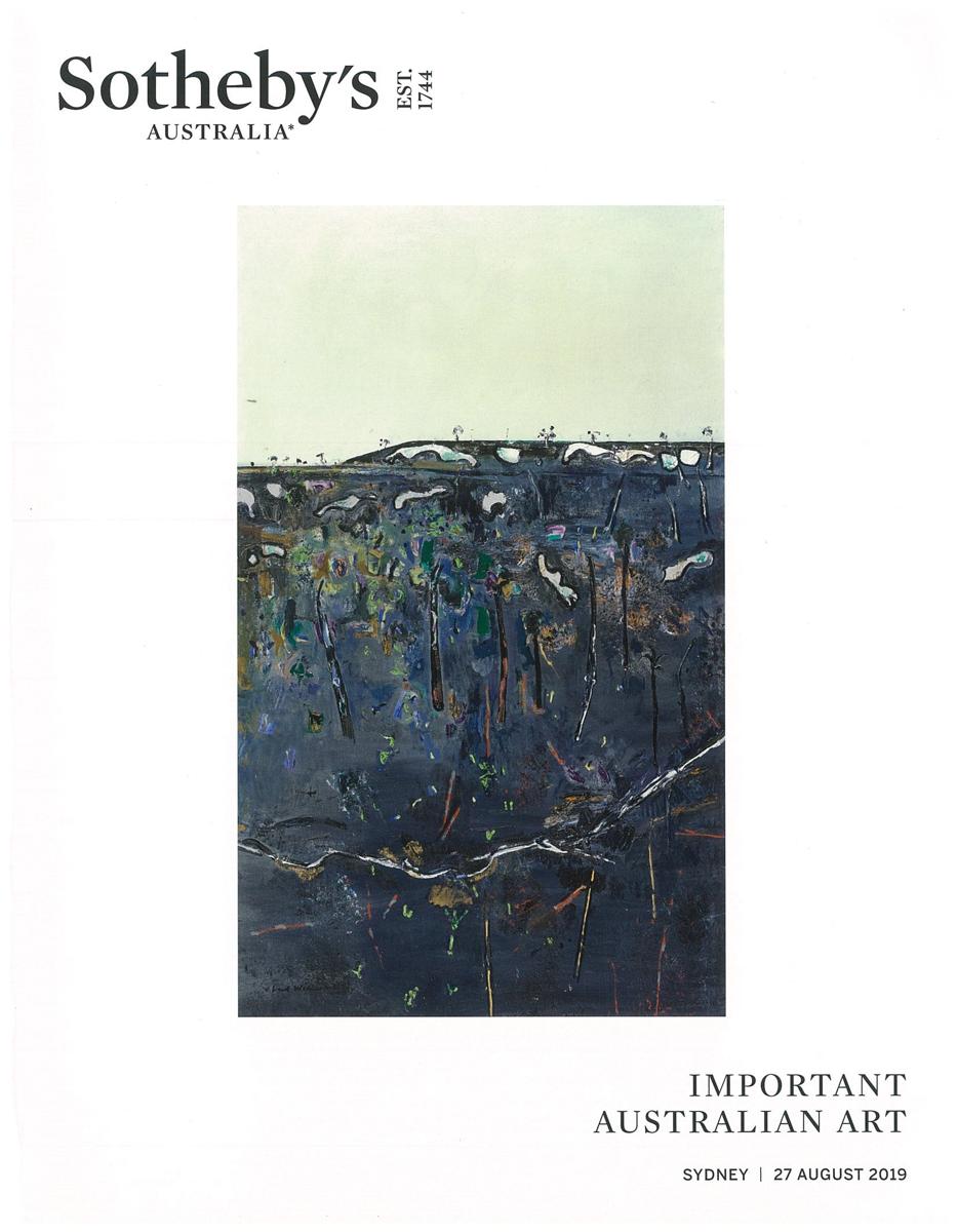 Important Australian art : auction in Sydney, 27 August 2019 / Sotheby's Australia cover