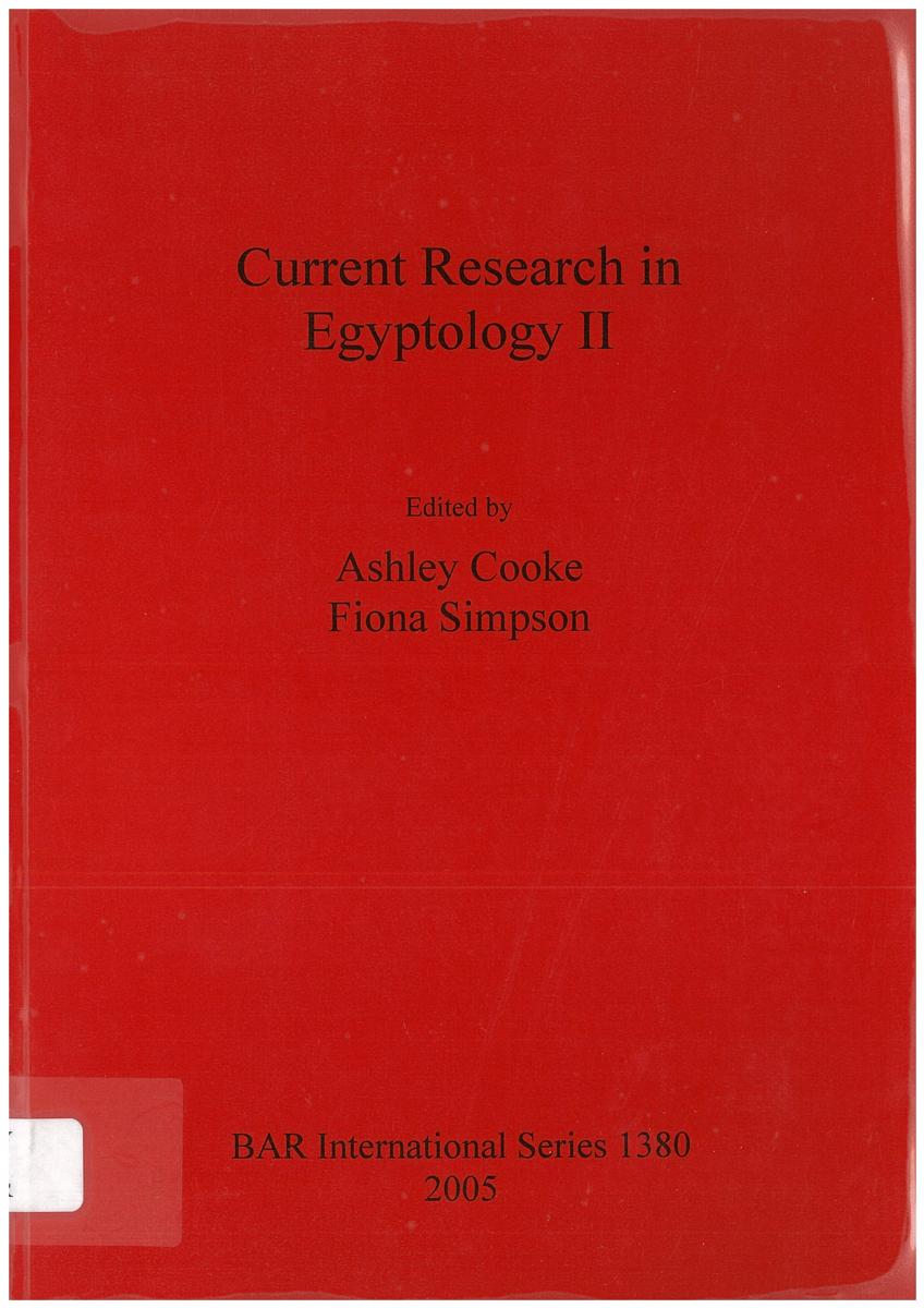 Current research in Egyptology II : January 2001 cover