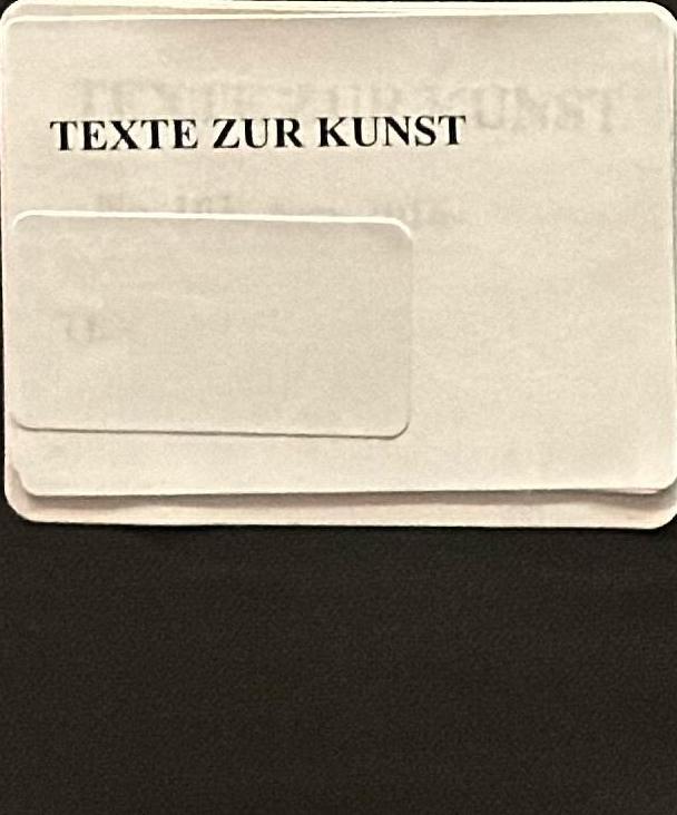 Texte zur kunst spine